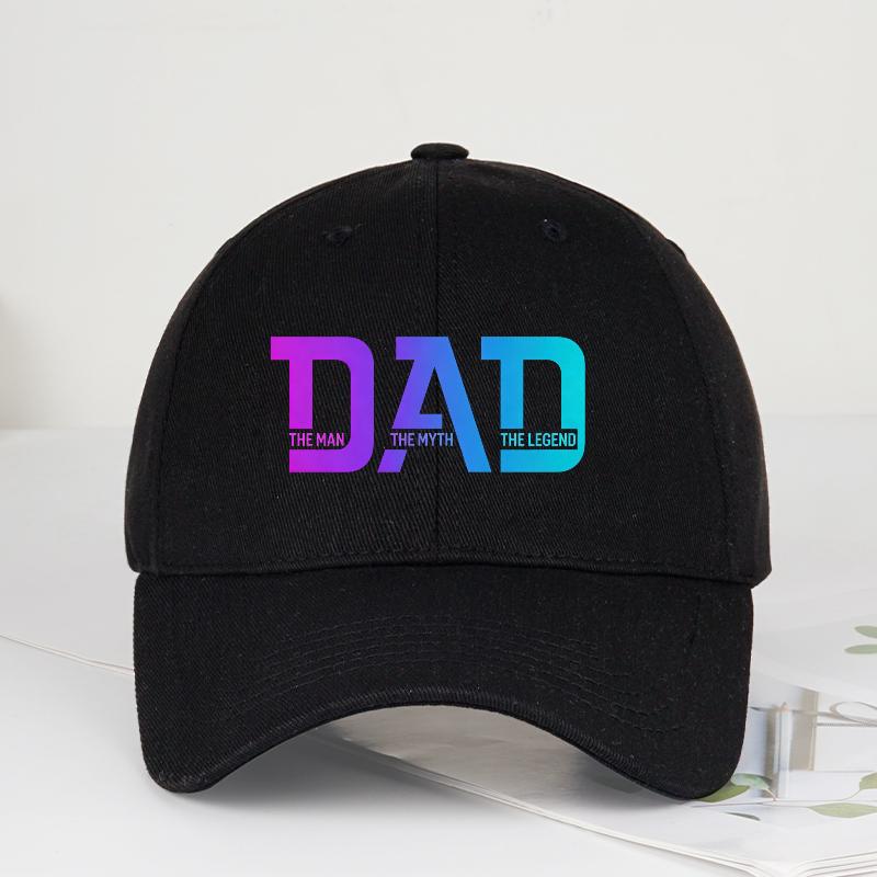 Colorful Gradient DAD Print Baseball Cap Adjustable Size Unisexs Everyday Wear Fathers Day Gift Camping Fishing Sports
