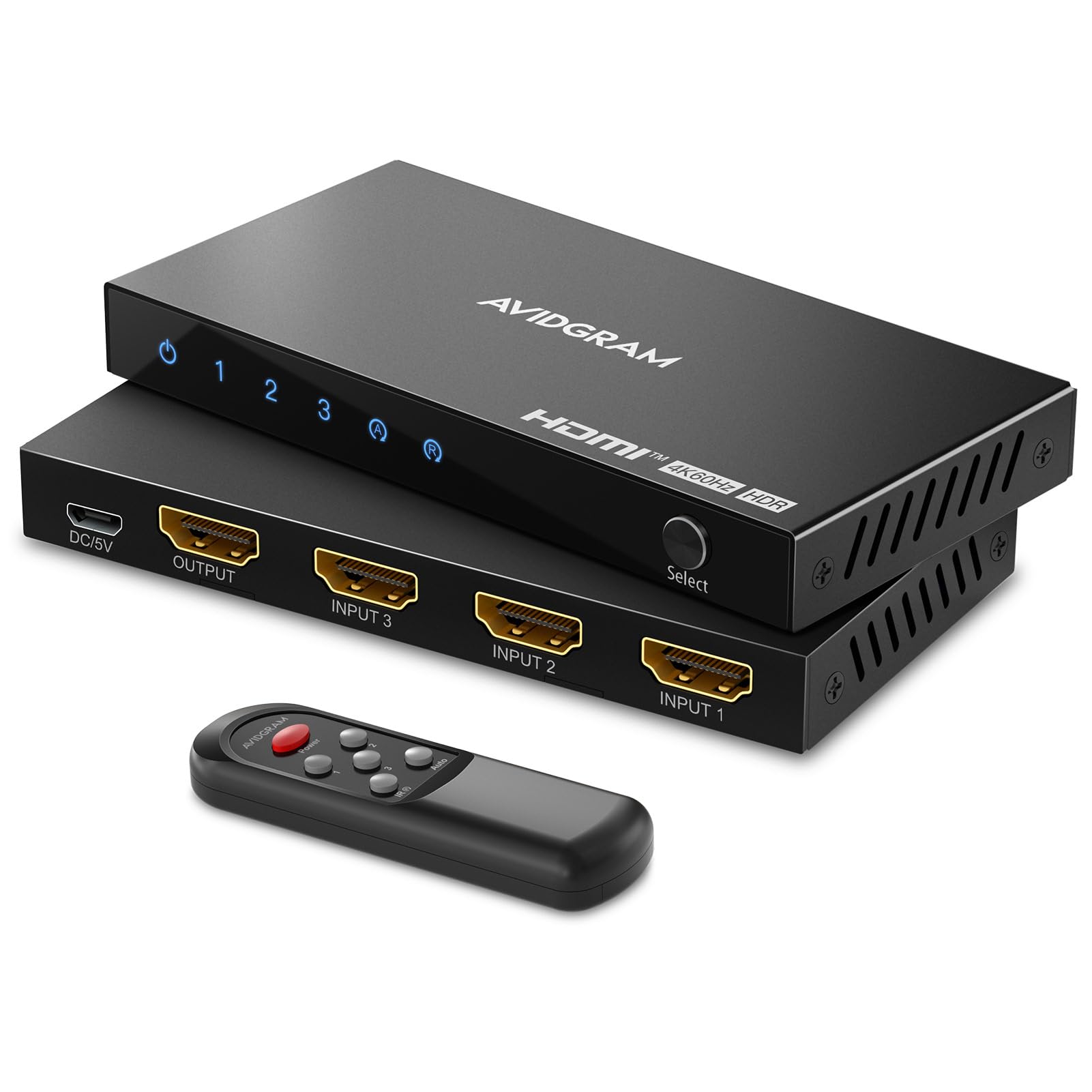 

HDMI-коммутатор 4K AVIDGRAM HDMI-селектор 3 входа 1 HDMI-коммутатор 3 порта HDMI-коммутатор с ИК-пультом дистанционного управления HDCP HDR10 3D 18 Гбит/с для Xbox PS4 HDTV