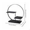 Black Iron Dessert Display Stand Tiered Freestanding Pastry with Two Shelves Sturdy for Buffet