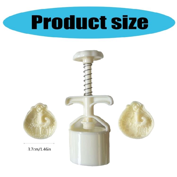 Fish Pattern Moon Cake Mold Pastry Tool Hand Press Cookie Dessert Cutter Baking Tool for MidAutumn Festival Easy Use