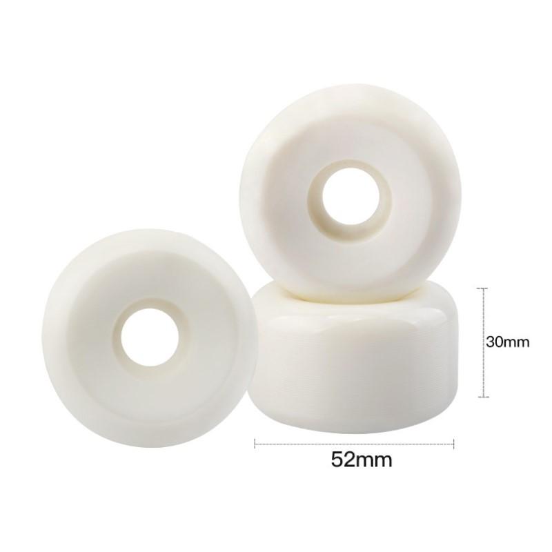 4pcs 52x30mm Skateboard Wheels Small White Wheel High Hardness Noiseless 65D Skateboard Roller for Double Rocker Skateboard