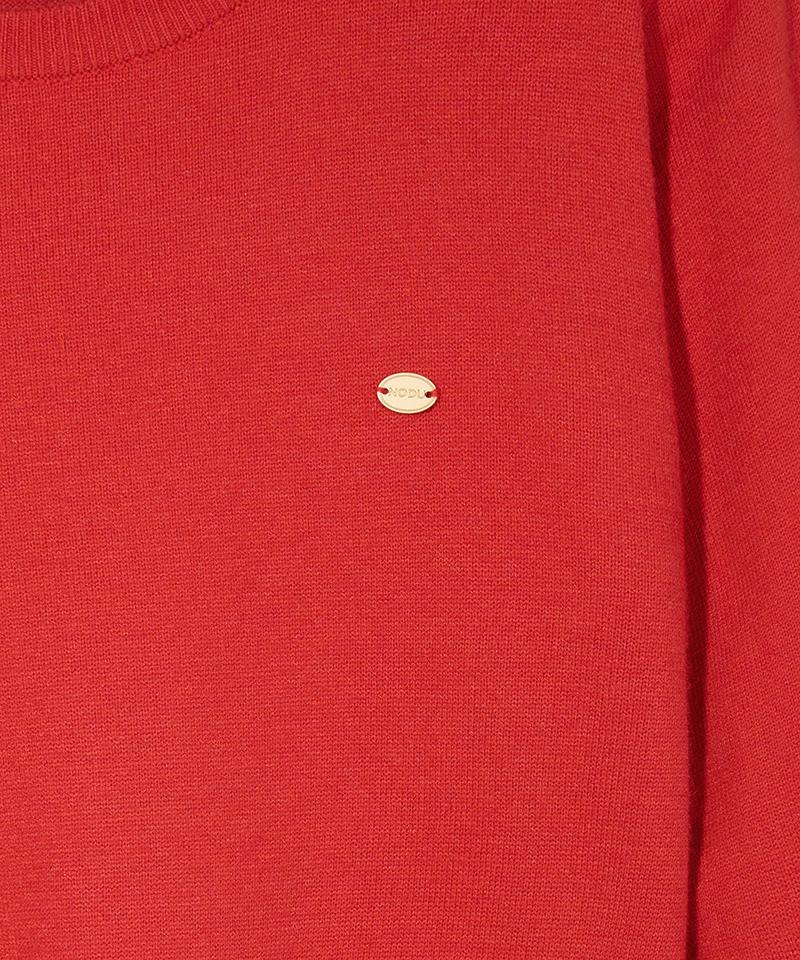 Nodeuyuumeon Basic Crew Neck Round Knit [Red]
