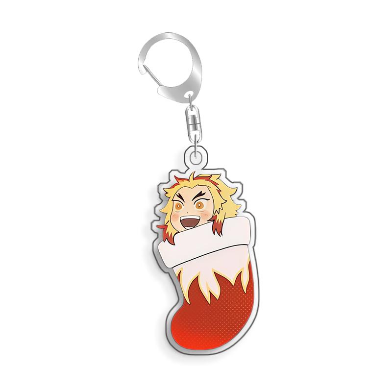 For Demon Slayer Genya Shinazugawa Tsuyuri Kanao Rengoku Kyojuro Acrylic Selfmade Cartoon Anime Keychain Pendant Toy Gift 5cm