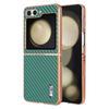 Z Flip7 FE Carbon Fiber Pattern Phone Case for Samsung Galaxy Z Flip 7 6 5 4 3 5G Electroplated Frame Back Cover Coque Etui