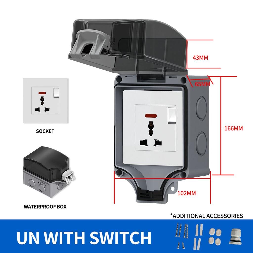 IP66 Waterproof ABS Plastic Junction Box - Gray for Outdoor Power Distributionoutdoor rainstorm proof