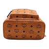 Mcm Stark Classic Vintage Floral Print Double-Sided Rivet Canvas And Leather Backpack Unisex And Couple Style Brown Cognac Color