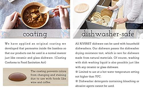 RIVERET Cafe Au Lait Mug, 350ml, Bamboo, Dishwasher Safe, White, RV-205W
