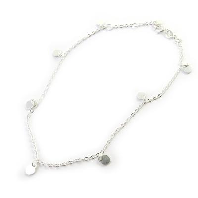 [M6959] - Silver Ankle Chain 'Love' Silver