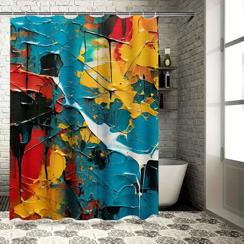

Colorful Wall Art Shower Curtain Abstract Modern Design for Bathroom Decor High-Quality Material Fast Shipping from China (Mainl 90x180cm
