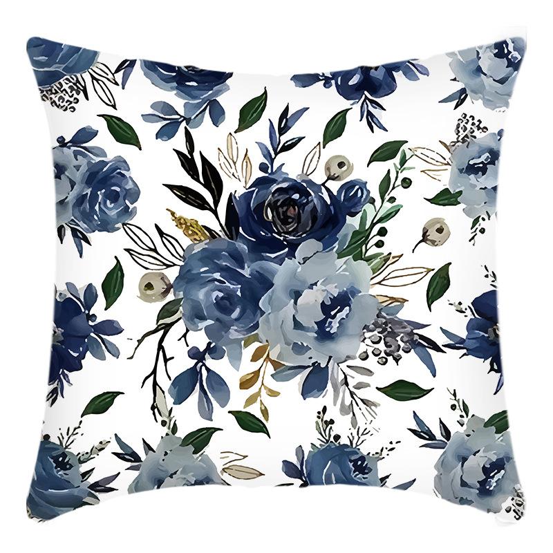 

New Green Plant Pillow Cover with English Letters and Flower Print Cushion Home Sofa Cushion Cover 45 * 45Cm pillowcase