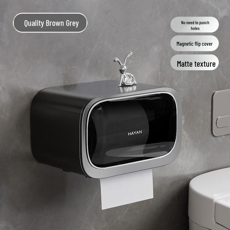 Luxury Wall-Mounted Tissue and Toilet Paper Box - No-Drill, Elegant Pull-Out Design