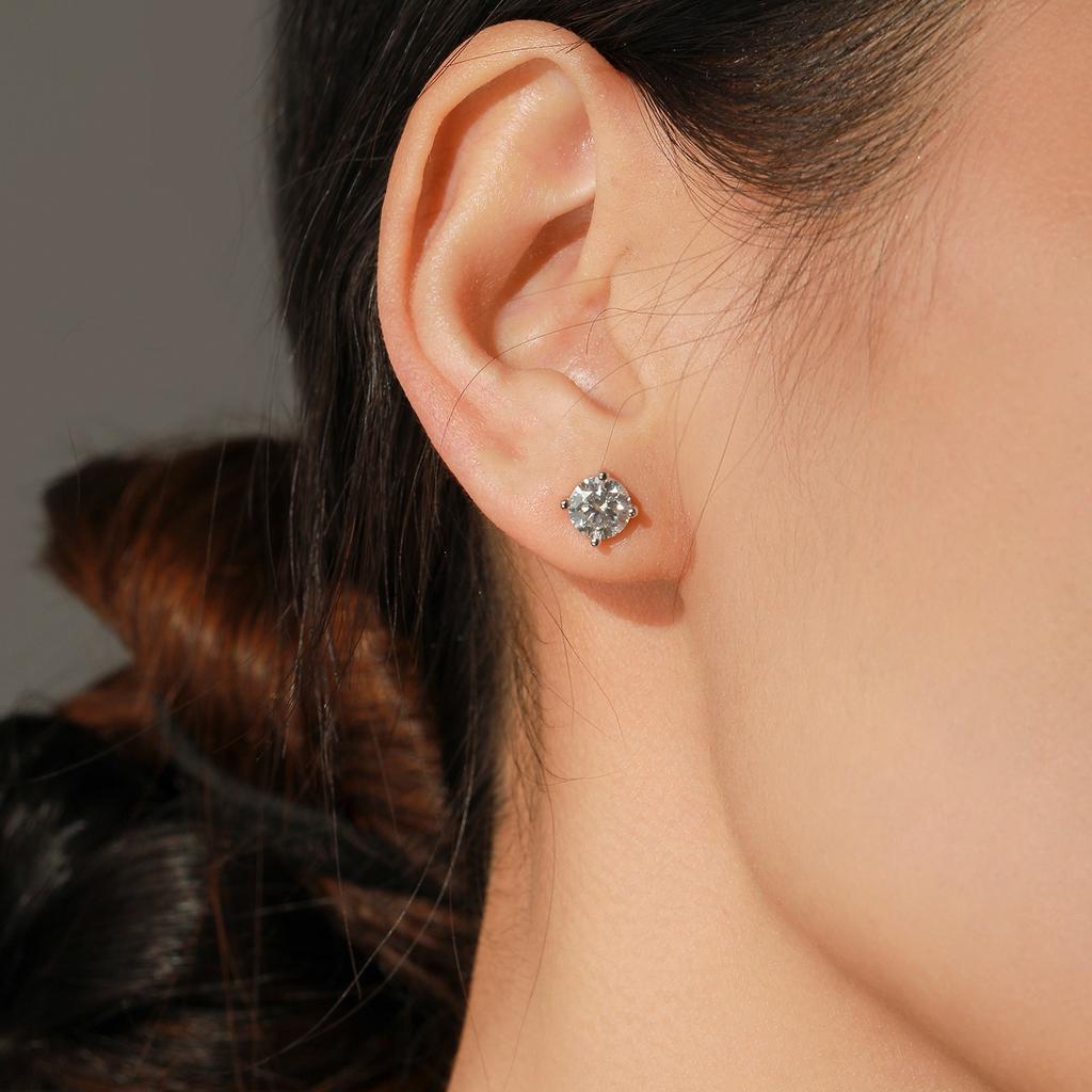 MODIAN Dazzling D Moissanite 925 Silver Round Pendant Necklace Stud Earrings For Women Wedding Fine Jewelry Set