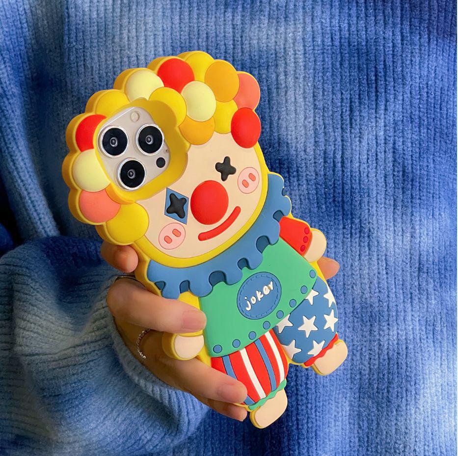 Three-Dimensional Cartoon Clown Silicone Case for iPhone 11/12/13/17 Pro Max