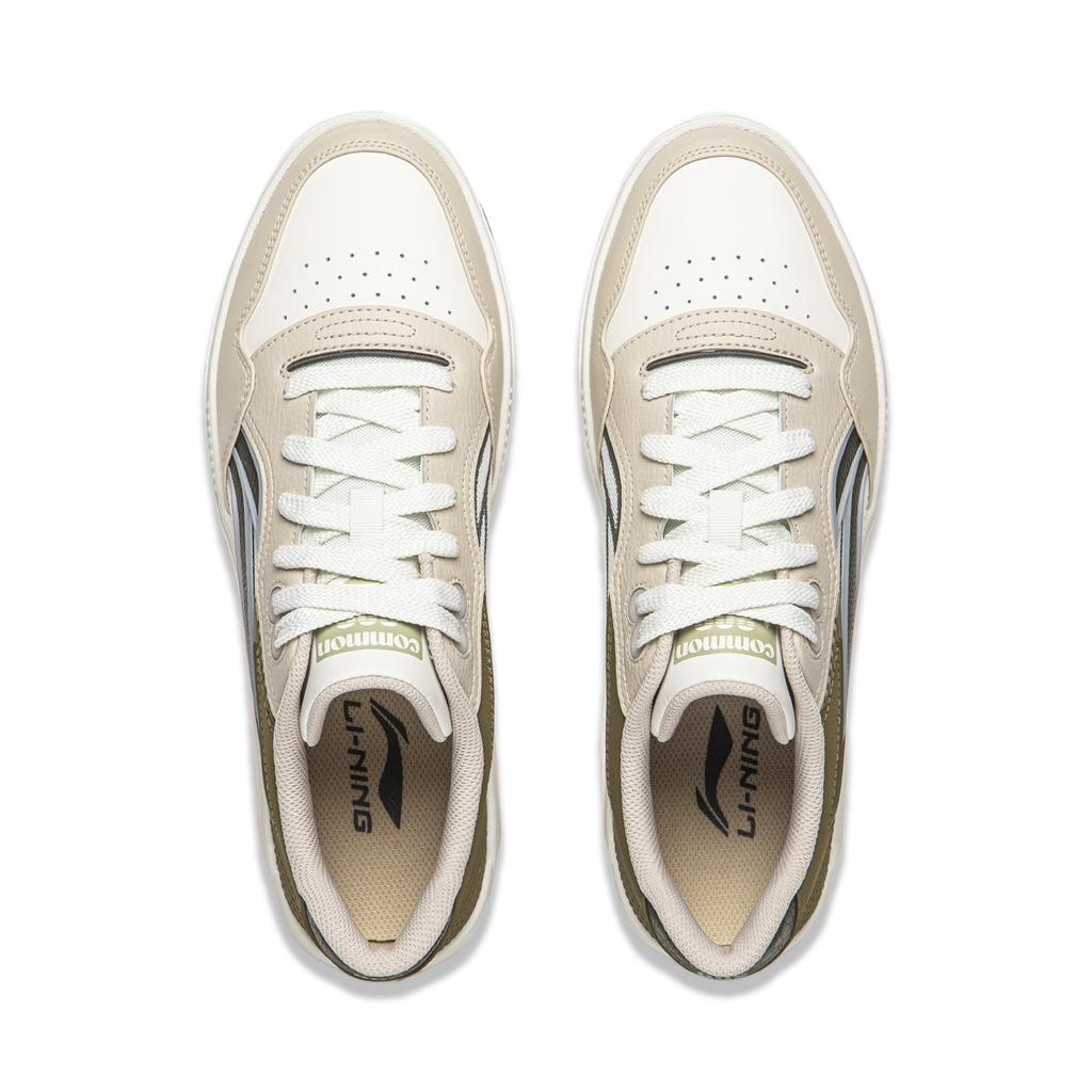 Li Ning Common 80s Fashion Classic Comfortable Versatile Campus Street Trend Low-Top Skate Shoes Men sneaker Dark-Olive-Green White Gray AGCW037-2