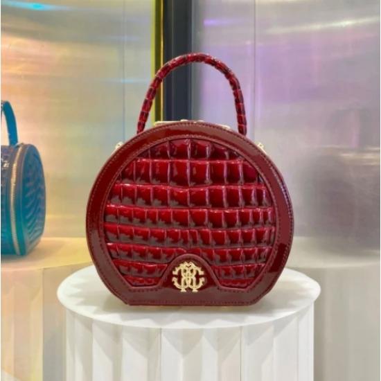 Borsa in schiuma per donna vera pelle nuova moda borsa da donna in vera pelle borsa rotonda in vera pelle con motivo coccodrillo