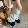 Y2K Winter Leg Warmers Foot Cover Knit Long Stockings Harajuku Plush Leg Socks  Spicy Girls