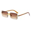 New frameless trimmed square gradual change color marine sunglasses, European and American fashion ins Internet celebrity street sunglasses