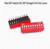 Red DIP Switch, 2.54mm, 1-12 Positions, Through-hole, Flat Actuator