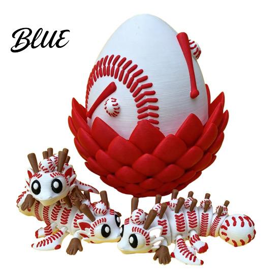 Ball Dragon Collectible 3D Printed Egg Ornament Toy with Figurine Inside Sports Inspired Fidget Toy Stress Relief Statue for Kids Adults Home Office