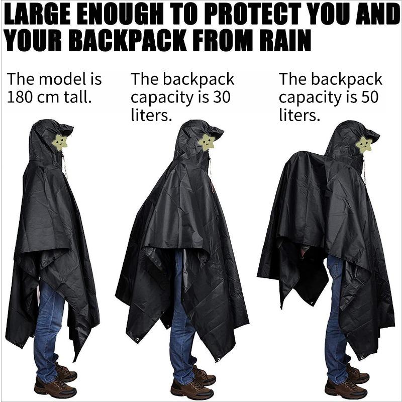 1PC Cape Raincoat Three-in-one Cycling Hiking Hiking Off-road Multi-functional Portable Strap One-piece Poncho