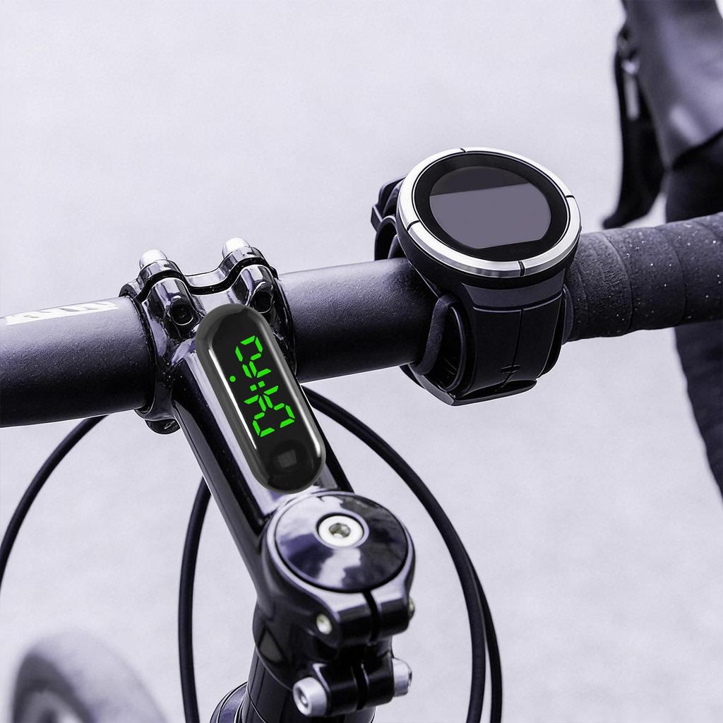 Waterproof Luminous Mini Digital Clock Adhesive for Sedan Truck Minivan Motorcycle Bike Commuting Travel Small Digital Clock