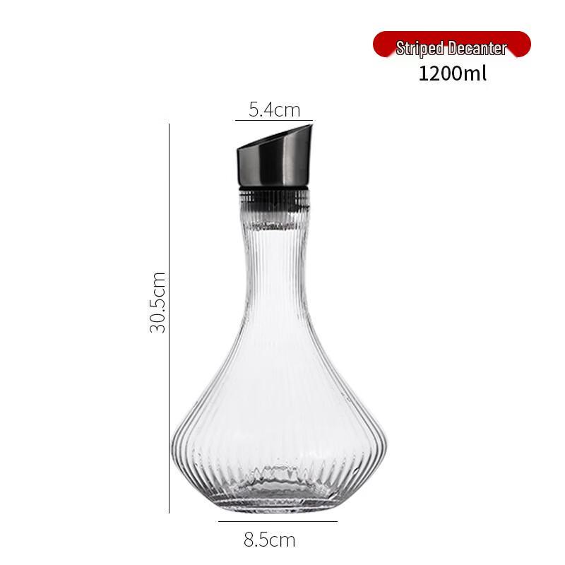 Striped Waterfall Crystal Wine Decanter