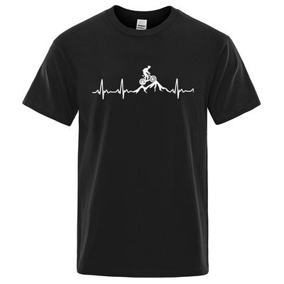 Mountain Bike Heartbeat Funny Mtb Dirt Bike 3d Printed Men Tshirt Hip Hop Casual Tops Summer Street T Shirt Oversized Short Sleeve