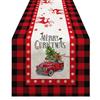 Cross-Border Christmas Linen-Textured Table Runner - Long Rectangular Holiday Dining Decoration