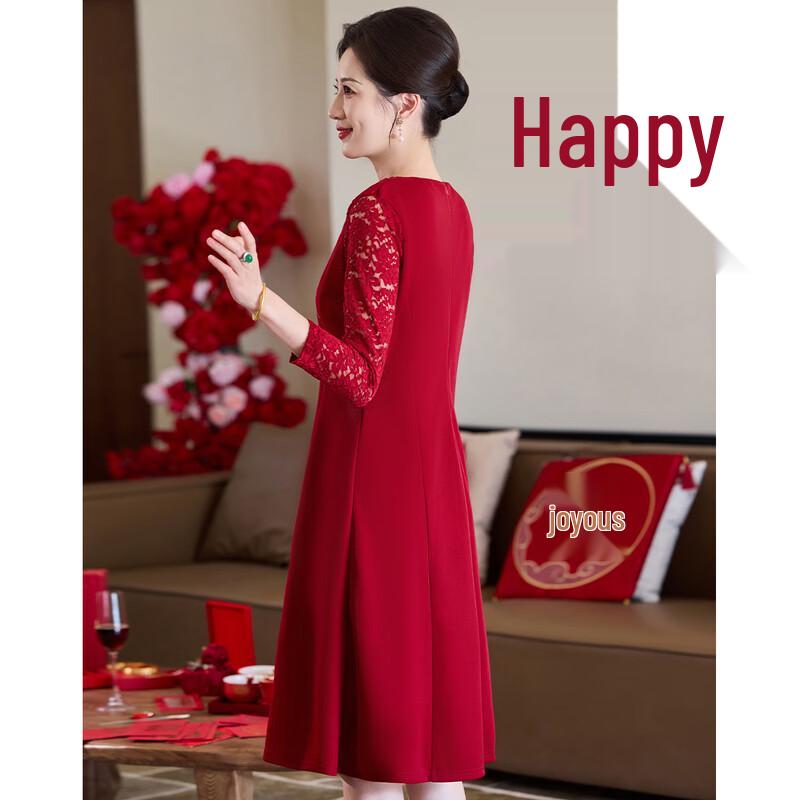 Past Elegant Mother of the Bride Lace A-Line Dress