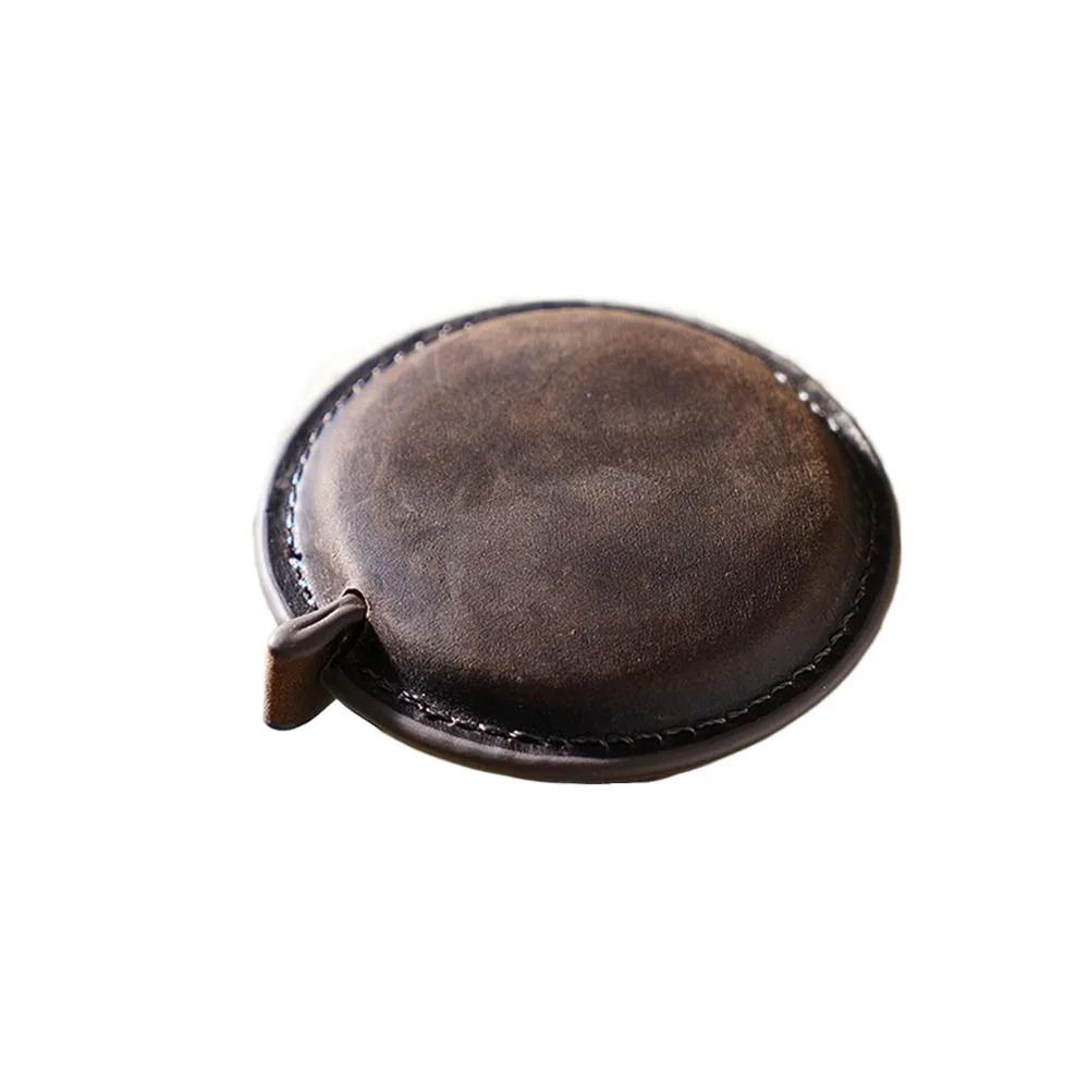 

Soft Genuine Leather Roll Tape Measure Handmade Portable Pull Ruler Vintage Retractable Sewing Tools Women