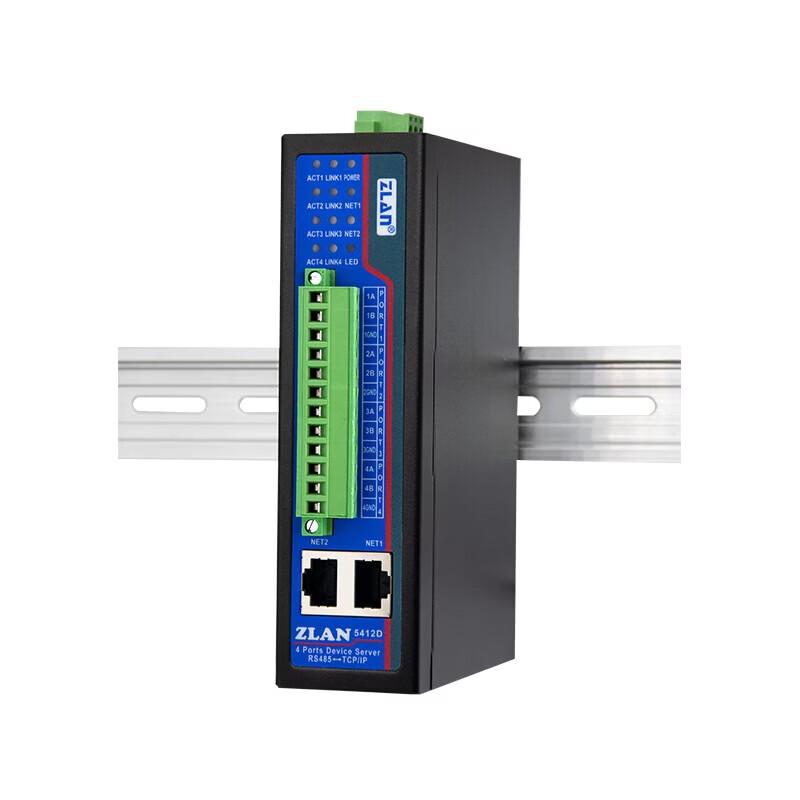 ZLAN Din-rail 4-Port RS485 Serial Server Gateway