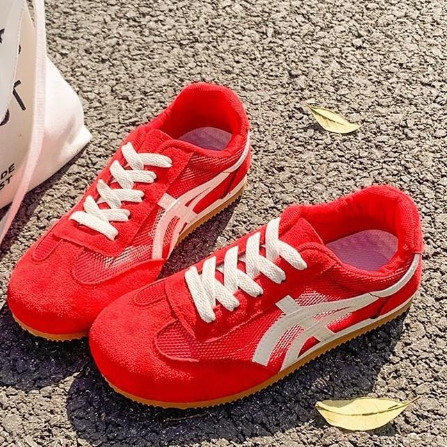 

Mesh breathable German training shoes women s 2025 summer new soft-soled lightweight and versatile Forrest Gump shoes flat casual sports shoes 40 красный