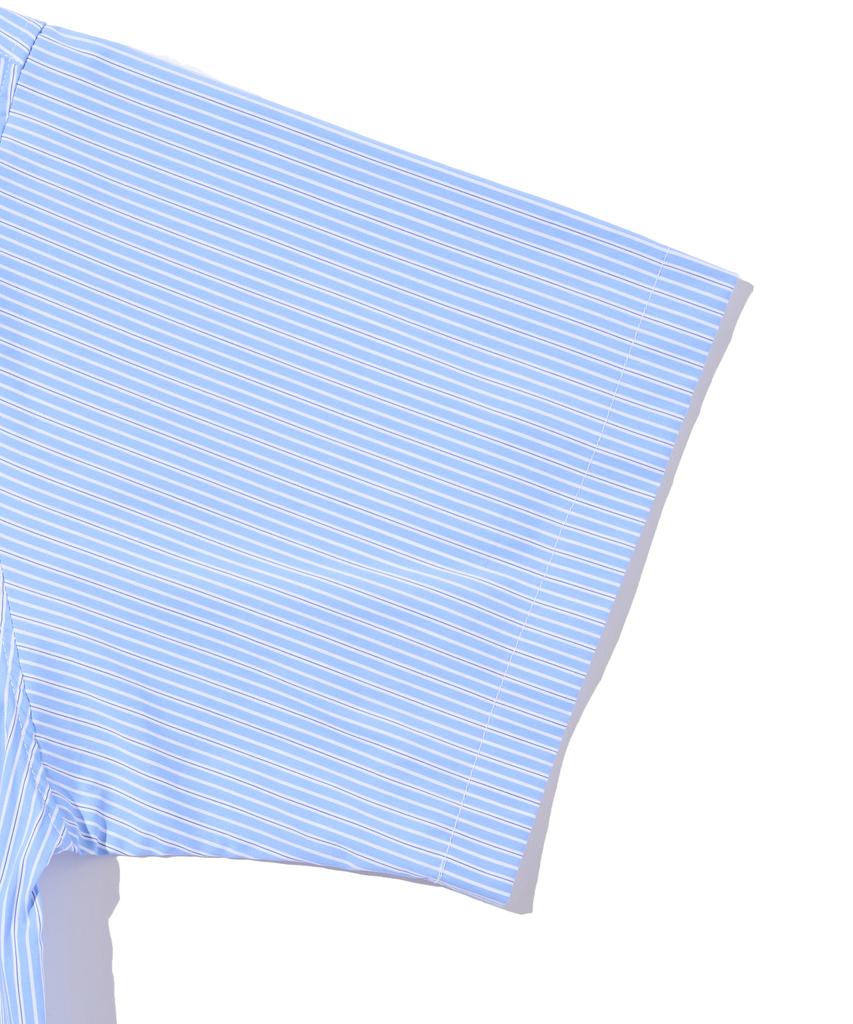 OTHERFITS Striped Marine Crop Shirt (Sky Blue)