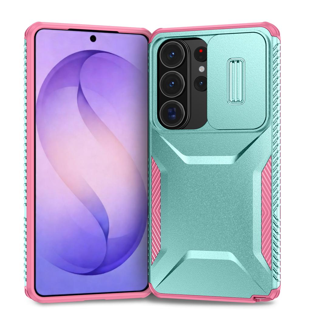 Hybrid Armor Shockproof Case For Samsung Galaxy S26 Ultra S25 FE Edge S24 Plus S23 Sliding Push Window TPU Frame Plastic Cover