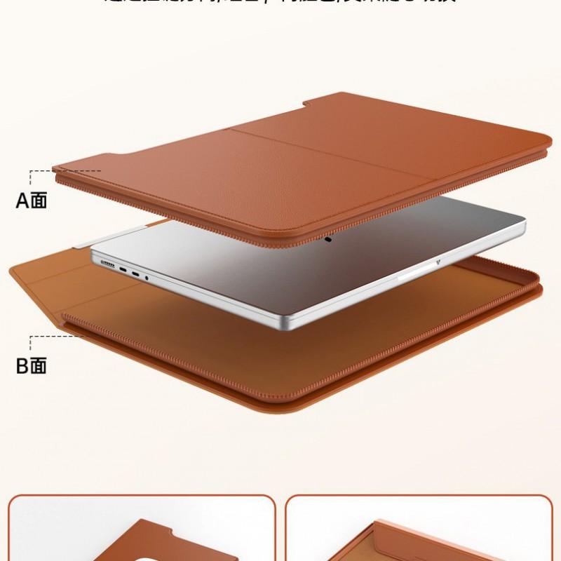 Detachable Laptop Sleeve Case MacBook Air 15 16 Pro 14 Inch Soft Lining PU Leather Multiple Colors