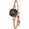 "Elegant Women's Bracelet Watch Waterproof Gold Quartz Simple Casual Black"