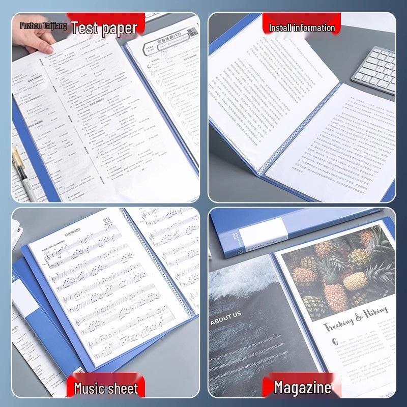 A4 Transparent Document Holder - Office File Folder & Test Paper Storage Clip