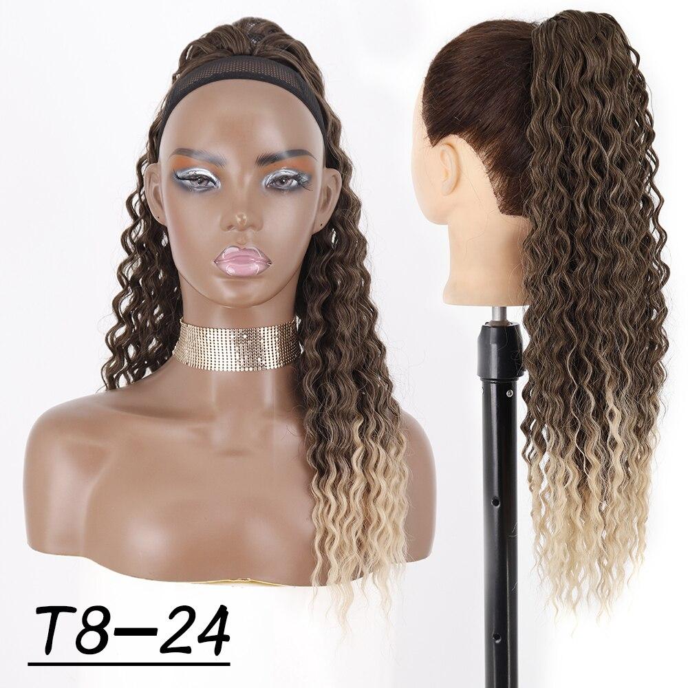 MISS WIG Women Long Kinky Curly Ponytail Hair Extensions Synthetic Drawstring Ponytail 26Inch Chip-In Wig Wrap Around Ponytail