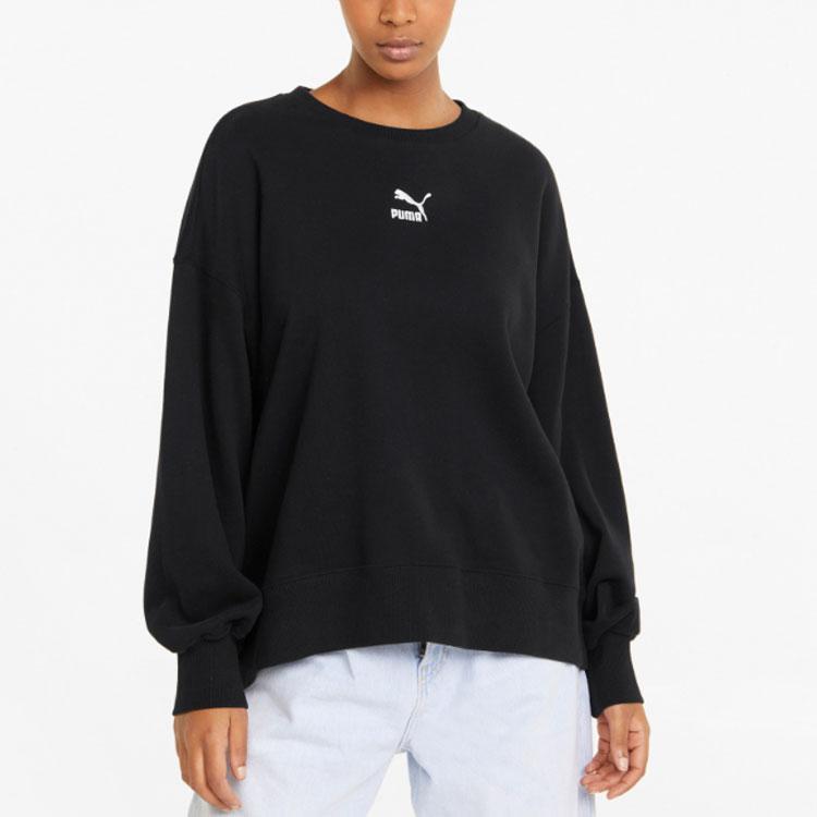 Puma Pulover cu logo brodat Classics Femei Topuri Negru 535327-01