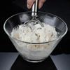 Danish Dough Whisk Dutch Style Stainless Steel Bread Dough Hand Mixer Binocular Coil Head Comfort Handle For Biscuits Bread Cake