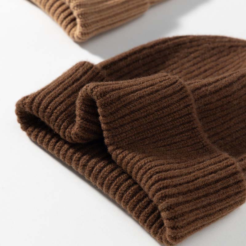 Solid 100%Wool Knitted Winter Hat Fashion Warm Hats For Women and Men