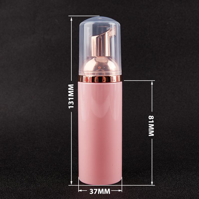50Ml Pink Plastic Foam Pump Bottle Empty Face Eyelash Cleanser Cosmetic Bottle