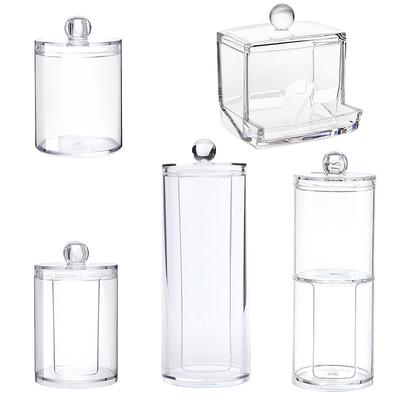 Acryl Make-Up Organizer Wattestäbchen Qtip Behälter Kosmetik Make-Up Wattepad Organizer Schmuck Aufbewahrungsbox(Leere Box)