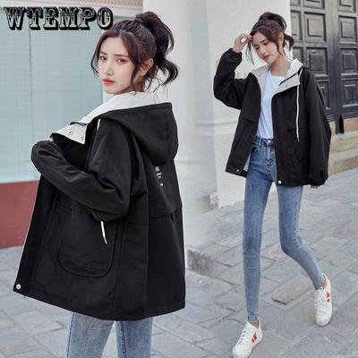 Jarní sezóna Korejský styl Volný Dámský Školní Kabát Dámské Ležérní Univerzální Top sportovní bunda s kapucí