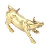 Brass Wall Street Bull Sculpture Feng Shui Wealth Animal Statue Figurine Desktop Decoration for Office Bedroom Bookshelf Shop