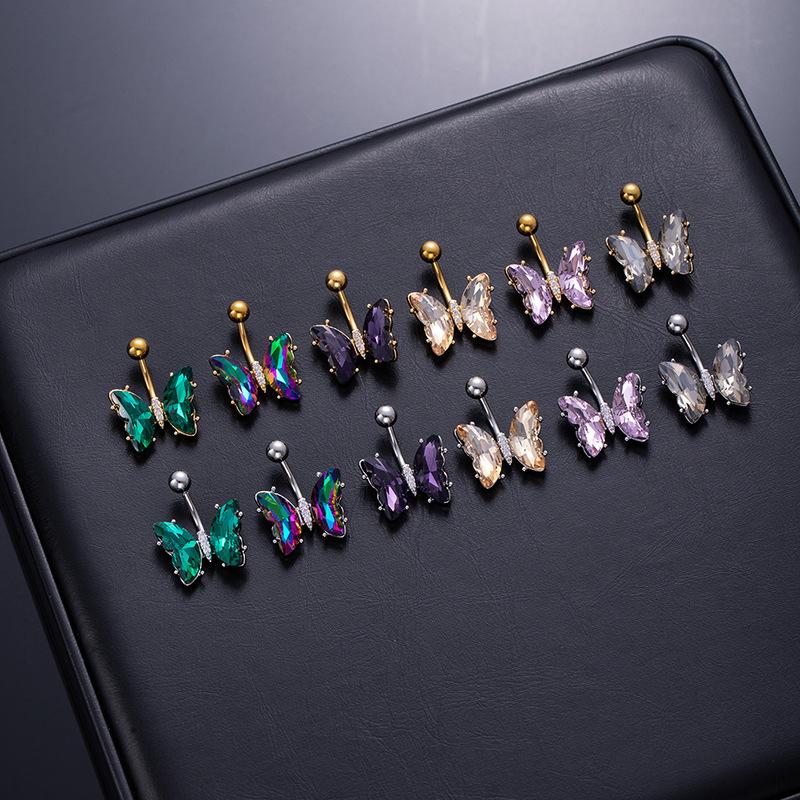 Stainless Steel Butterfly Belly Button Ring Navel Piercing Ring For Women Girls Sexy Belly Piercing Ring Body Jewelry