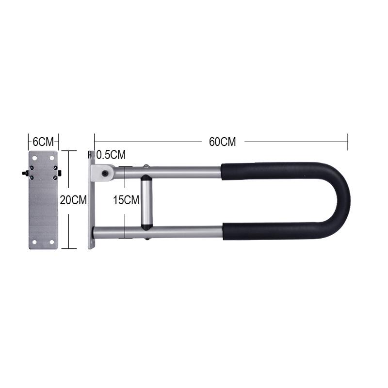 Aluminum Alloy Handrail for Elderly & Disabled: Bathroom Toilet Booster Stand-up Frame