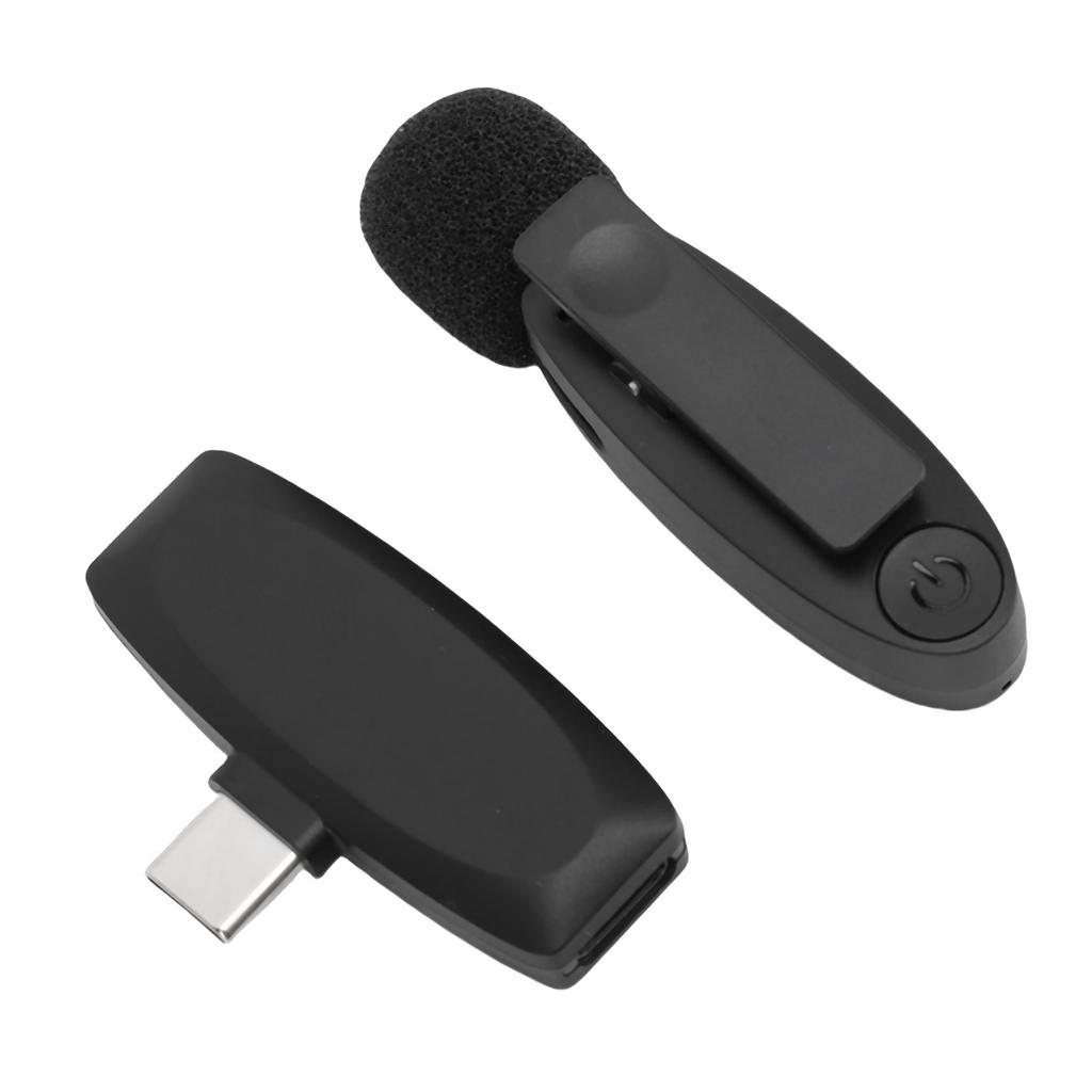 Wireless Lavalier Microphone Noise Cancelling 2.4GHz Omnidirectional Lapel Mic for Video Recording L