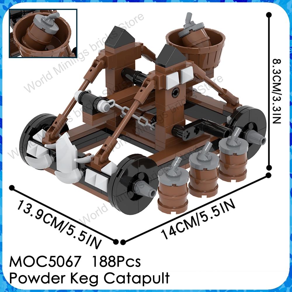 MOOXI MOC Medieval Military Castle Bricks Gate Wall Catapult Ship Building Blocks Set Assembly Toys For Children Adults DIY Gift