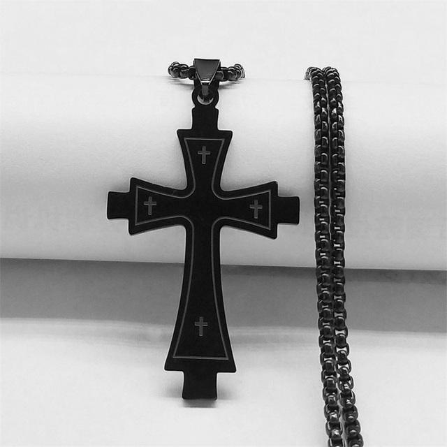 Cross Stainless Steel Choker Necklace for Man Gold Color Men 'S Chain Necklace Jewelry Corrente Masculina N1173s02